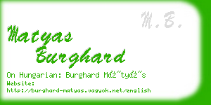 matyas burghard business card